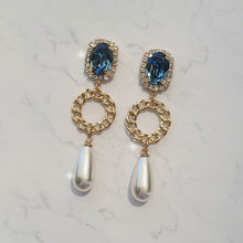 Load image into Gallery viewer, Marine Deep Blue Earrings