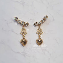 Load image into Gallery viewer, Flower Heart Wing Earrings