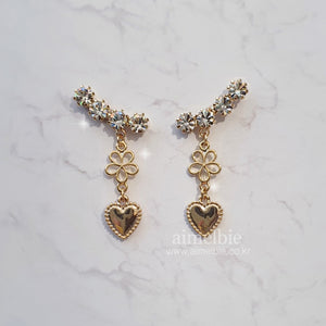 Flower Heart Wing Earrings