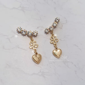 Flower Heart Wing Earrings