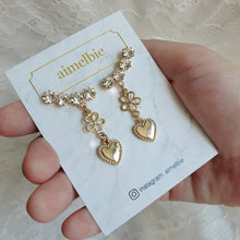 Load image into Gallery viewer, Flower Heart Wing Earrings