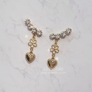 Flower Heart Wing Earrings