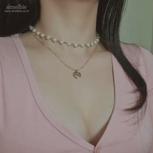 Load image into Gallery viewer, Pretzel Layered Pearl Choker Necklace - Gold ver. (Red Velvet Joy Necklace)