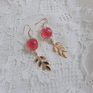 Real Flowers and Dreamcatcher Earrings
