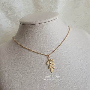 Forest Leaves Necklace - Gold (STACY Yoon Necklace)