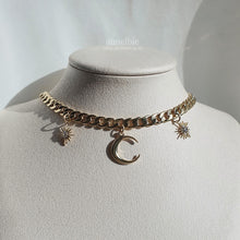 Load image into Gallery viewer, Moon and Star Bold Chain Choker - Gold (Woo!ah! Nana, Lucy Necklace)