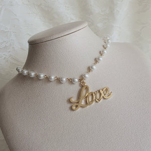 Love Pearl Choker Necklace - Gold ver. (Kep1er Yujin, Alice Chaejeong Choker)