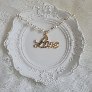 Love Pearl Choker Necklace - Gold ver. (Kep1er Yujin, Alice Chaejeong Choker)