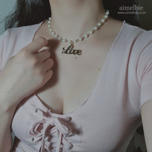 Load image into Gallery viewer, Love Pearl Choker Necklace - Gold ver. (Kep1er Yujin, Alice Chaejeong Choker)