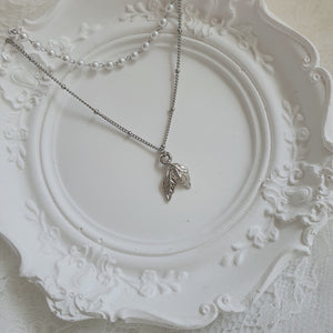 Little Leaves Layered Necklace - Silver