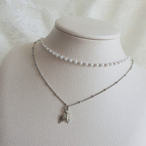 Little Leaves Layered Necklace - Silver