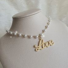 Load image into Gallery viewer, Love Pearl Choker Necklace - Gold ver. (Kep1er Yujin, Alice Chaejeong Choker)