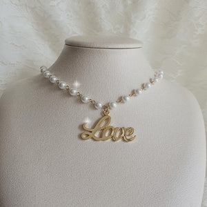 Love Pearl Choker Necklace - Gold ver. (Kep1er Yujin, Alice Chaejeong Choker)