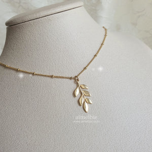 Forest Leaves Necklace - Gold (STACY Yoon Necklace)