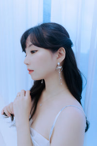 Sweet Heart Earrings (Longdrop ver.) - Silver