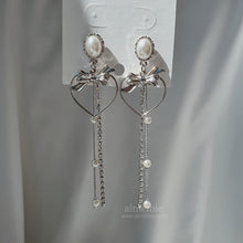 Load image into Gallery viewer, Sweet Heart Earrings (Longdrop ver.) - Silver