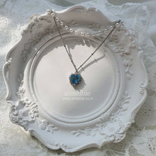 Load image into Gallery viewer, Blue Crystal Heart Layered Necklace