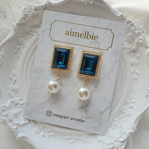 Antique Square Earrings - Blue