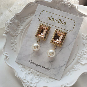 Antique Square Earrings - Peach