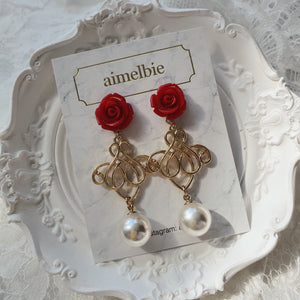 Red Rose Romance Earrings