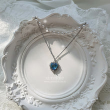 Load image into Gallery viewer, Blue Crystal Heart Layered Necklace