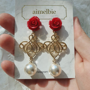 Red Rose Romance Earrings