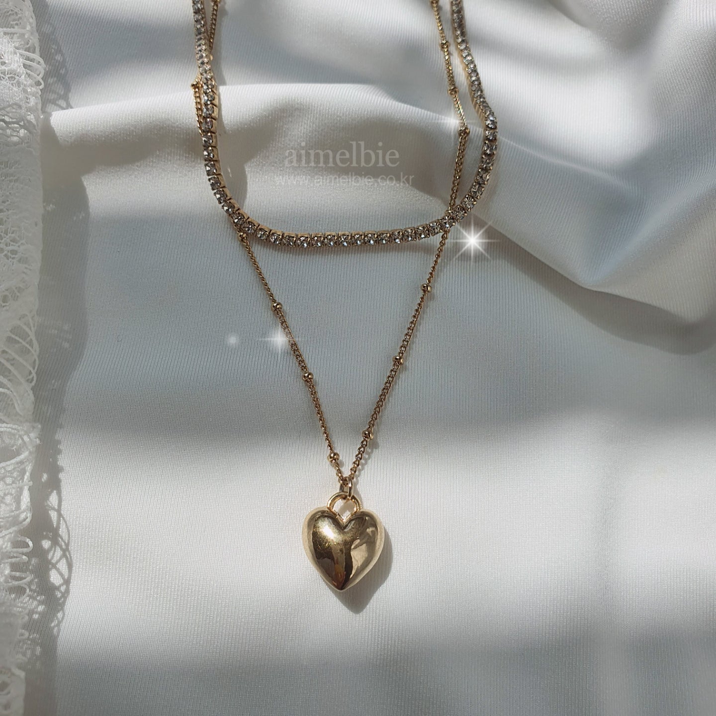 Modern Heart Layered Necklace - Gold (VIVIZ Sinb, Oh My Girl YooA, STA –  aimelbie