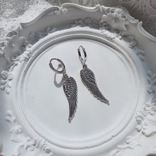 Load image into Gallery viewer, Silver Wing Huggies Earrings