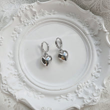 Load image into Gallery viewer, Modern Heart Huggies Earrings - Silver