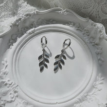 Load image into Gallery viewer, Forest Leaves Huggies Earrings - Silver