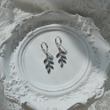 Load image into Gallery viewer, Forest Leaves Huggies Earrings - Silver