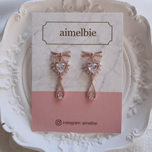 Load image into Gallery viewer, Romantic Rosegold Laced Heart Earrings