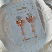 Load image into Gallery viewer, Dreamy Ribbon and Heart Earrings - Rosegold