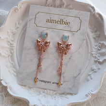 Load image into Gallery viewer, Dreamy Ribbon and Heart Earrings - Rosegold