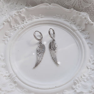 Silver Wing Huggies Earrings
