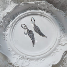 Load image into Gallery viewer, Silver Wing Huggies Earrings