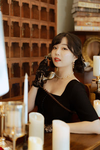 Starry Pearl Choker Necklace - Gold (Woo!ah! Minseo, Sora, Alice Chaejeong Necklace)