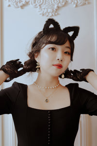 Oriental Princess Earrings - Black Diamond
