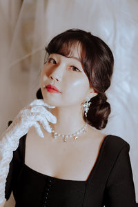 Starry Pearl Choker Necklace - Silver (Woo!ah! Nana, FIFTY FIFTY Sio, Kep1er Chaehyun Necklace)