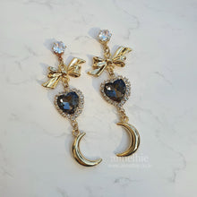 Load image into Gallery viewer, Moon Witch Earrings - Black Diamond