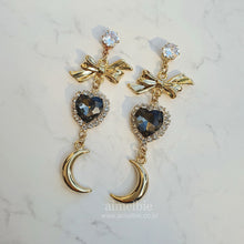 Load image into Gallery viewer, Moon Witch Earrings - Black Diamond