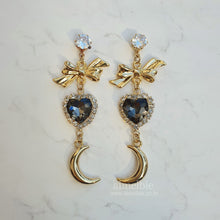 Load image into Gallery viewer, Moon Witch Earrings - Black Diamond