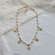 Load image into Gallery viewer, Starry Pearl Choker Necklace - Gold (Woo!ah! Minseo, Sora, Alice Chaejeong Necklace)