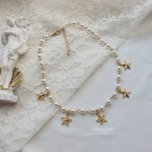 Load image into Gallery viewer, Starry Pearl Choker Necklace - Gold (Woo!ah! Minseo, Sora, Alice Chaejeong Necklace)