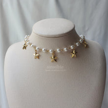 Load image into Gallery viewer, Starry Pearl Choker Necklace - Gold (Woo!ah! Minseo, Sora, Alice Chaejeong Necklace)