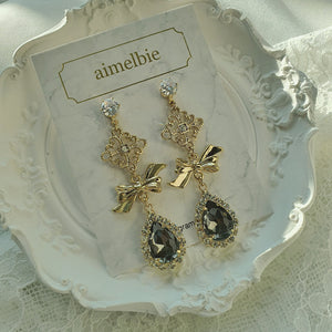 Oriental Princess Earrings - Black Diamond