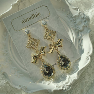 Oriental Princess Earrings - Black Diamond