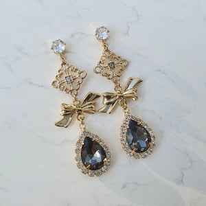 Oriental Princess Earrings - Black Diamond