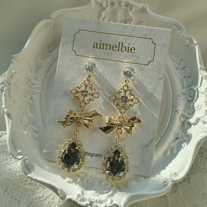 Oriental Princess Earrings - Black Diamond