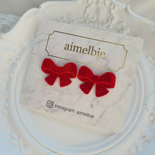 Load image into Gallery viewer, Red Ribbon Earrings - Small
